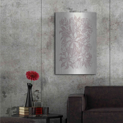Luxe Metal Art 'Muted Flower Block' by House Fenway, Metal Wall Art,24x36