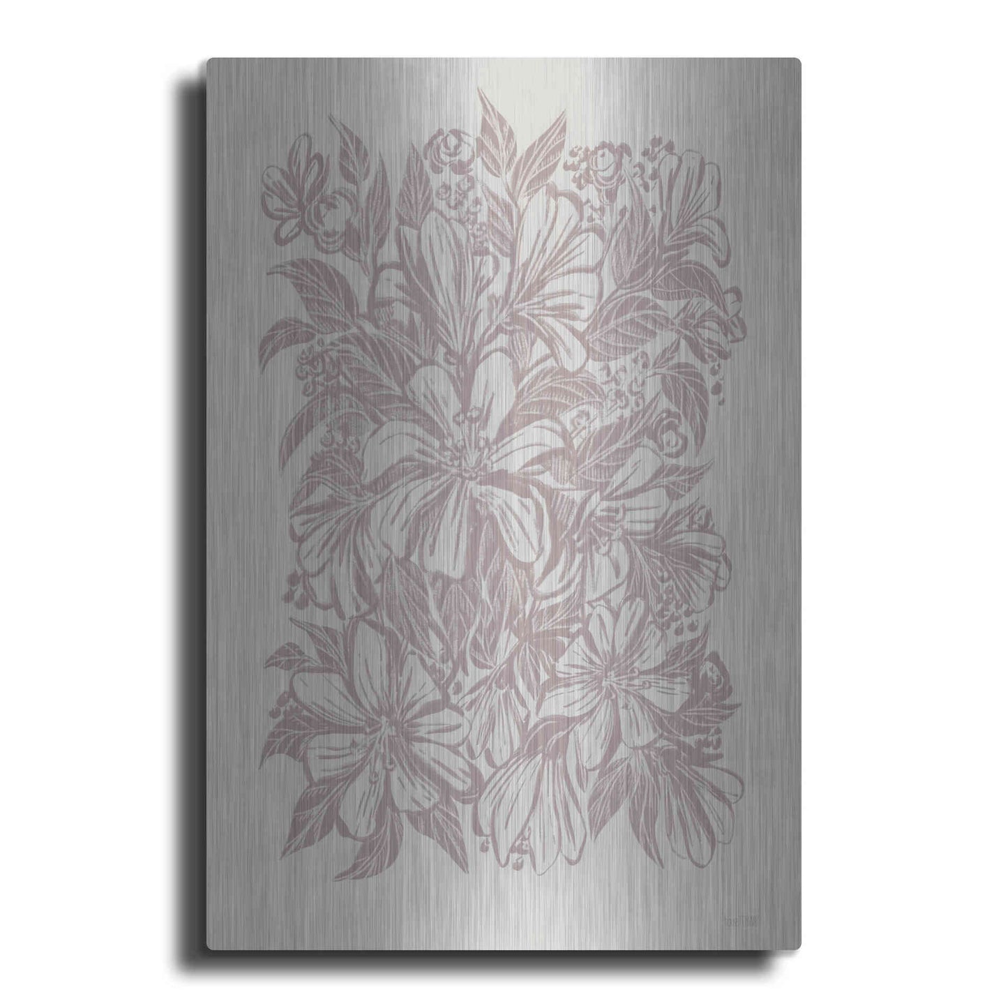 Luxe Metal Art 'Muted Flower Block' by House Fenway, Metal Wall Art