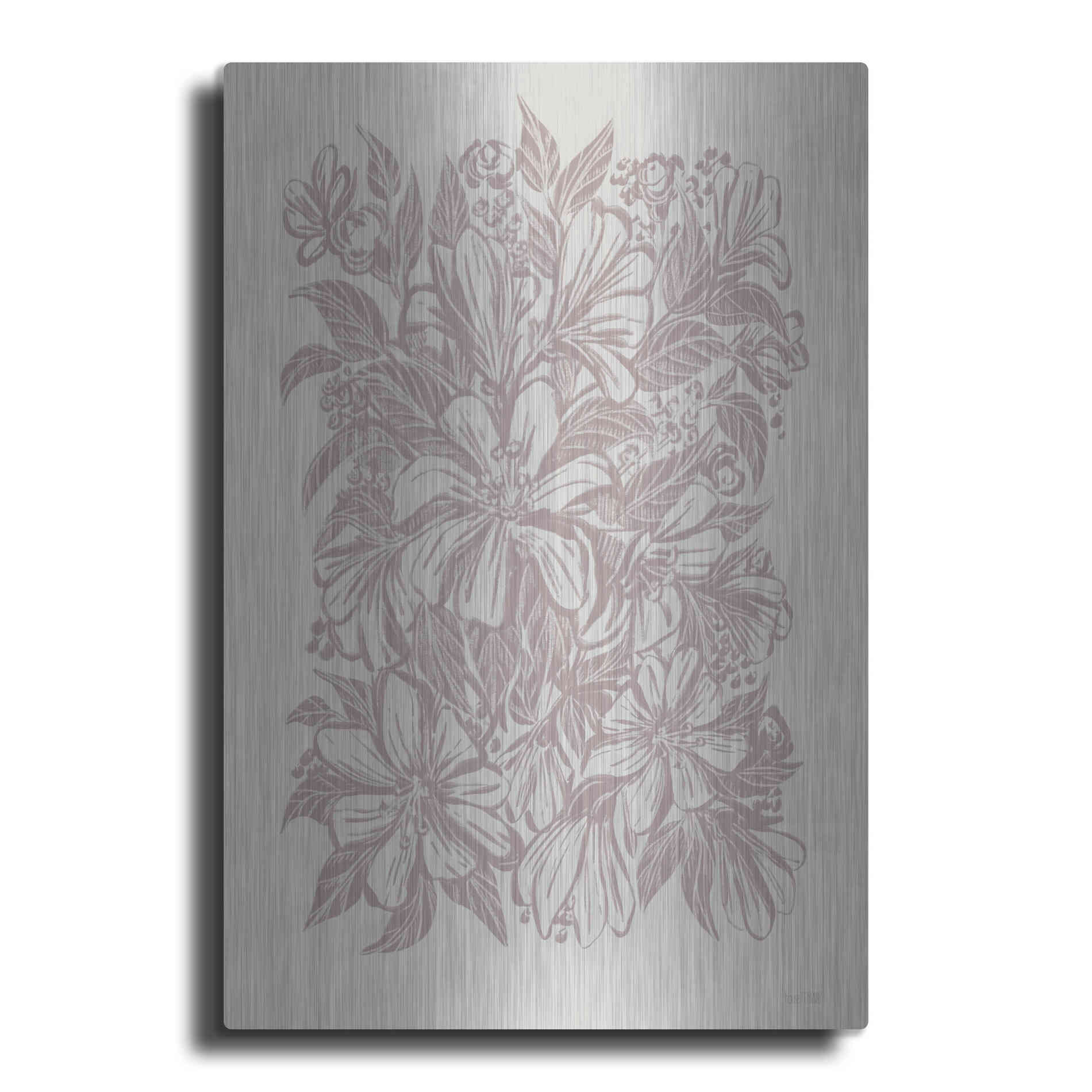 Luxe Metal Art 'Muted Flower Block' by House Fenway, Metal Wall Art