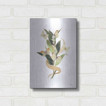 Luxe Metal Art 'Wildflowers and Butterflies I' by House Fenway, Metal Wall Art,12x16