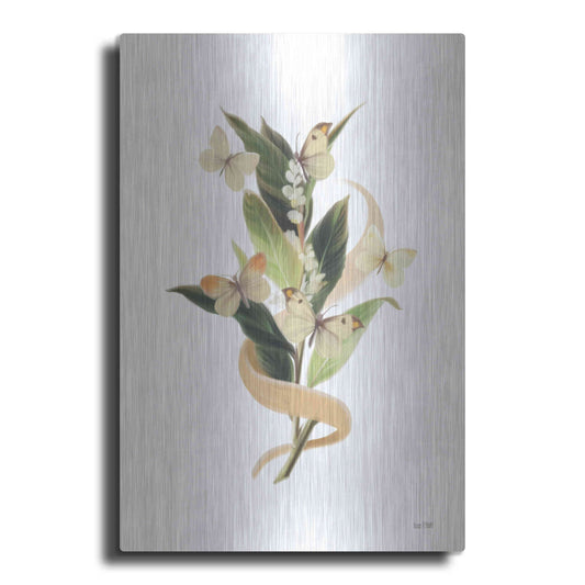 Luxe Metal Art 'Wildflowers and Butterflies I' by House Fenway, Metal Wall Art