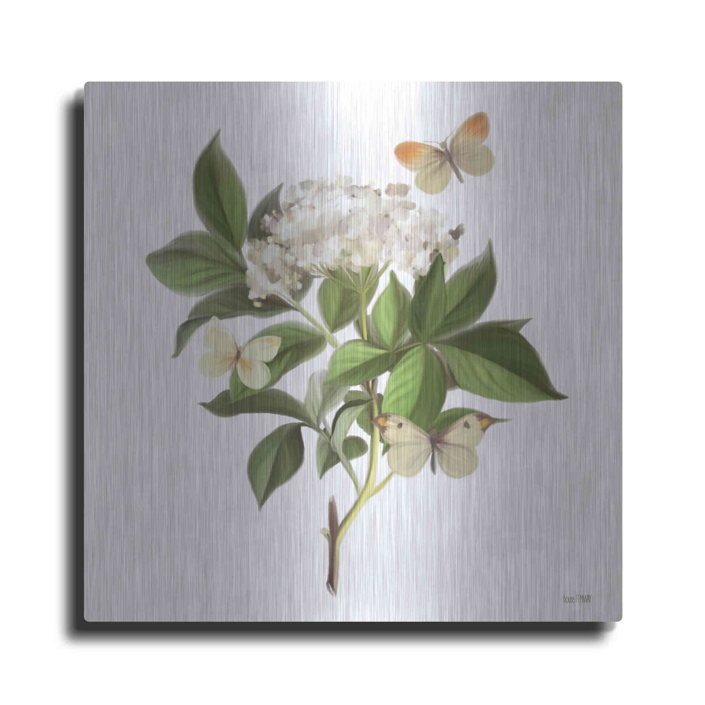 Luxe Metal Art 'Wildflowers and Butterflies II' by House Fenway, Metal Wall Art