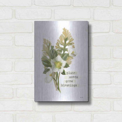 Luxe Metal Art 'Grow Blessings' by House Fenway, Metal Wall Art,12x16