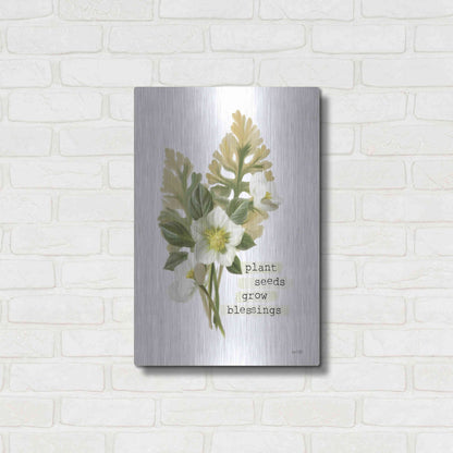 Luxe Metal Art 'Grow Blessings' by House Fenway, Metal Wall Art,16x24