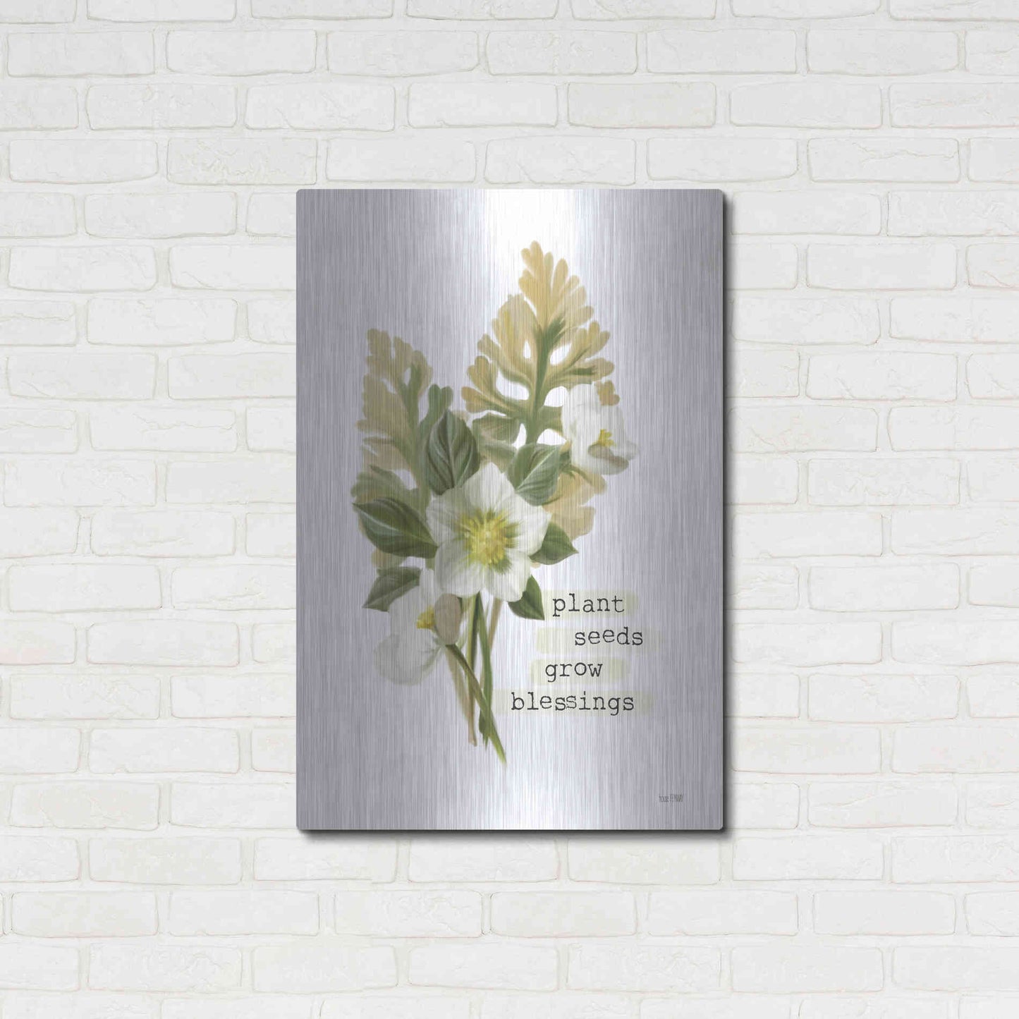 Luxe Metal Art 'Grow Blessings' by House Fenway, Metal Wall Art,24x36