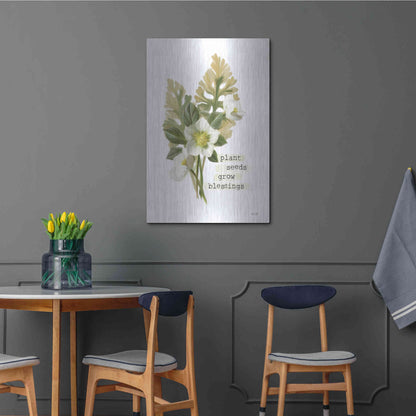 Luxe Metal Art 'Grow Blessings' by House Fenway, Metal Wall Art,24x36