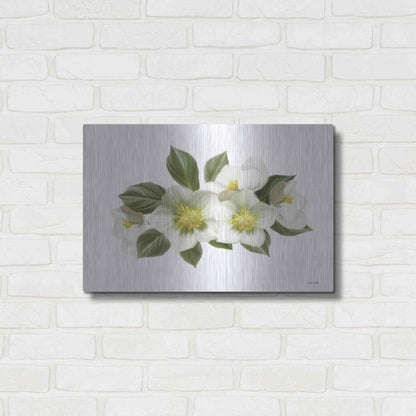 Luxe Metal Art 'White Wildflowers' by House Fenway, Metal Wall Art,24x16