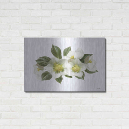 Luxe Metal Art 'White Wildflowers' by House Fenway, Metal Wall Art,36x24