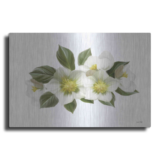 Luxe Metal Art 'White Wildflowers' by House Fenway, Metal Wall Art