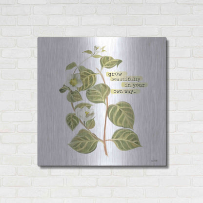 Luxe Metal Art 'Grow Beautifully' by House Fenway, Metal Wall Art,36x36