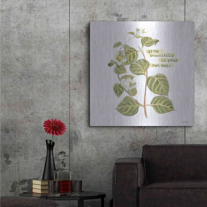 Luxe Metal Art 'Grow Beautifully' by House Fenway, Metal Wall Art,36x36