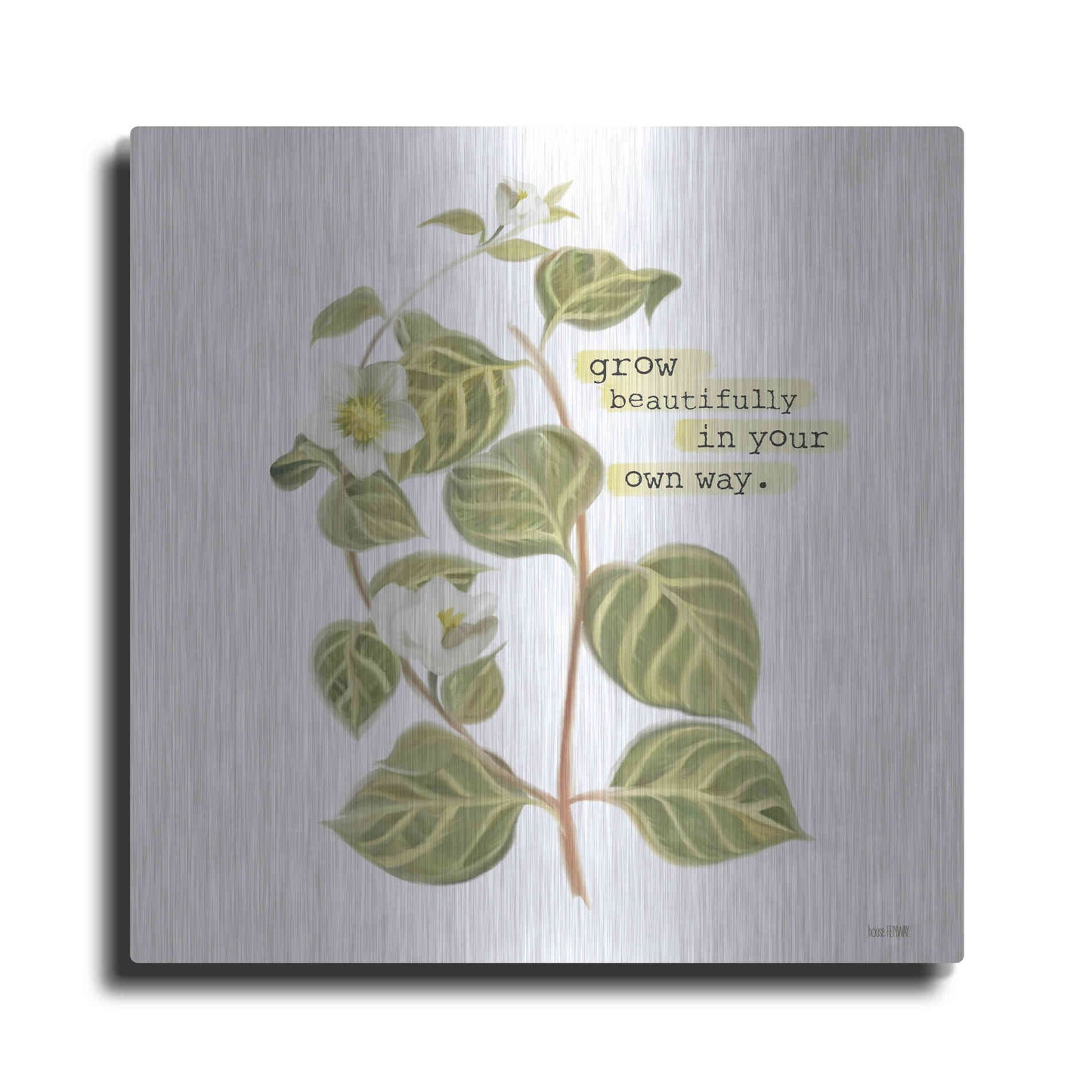 Luxe Metal Art 'Grow Beautifully' by House Fenway, Metal Wall Art