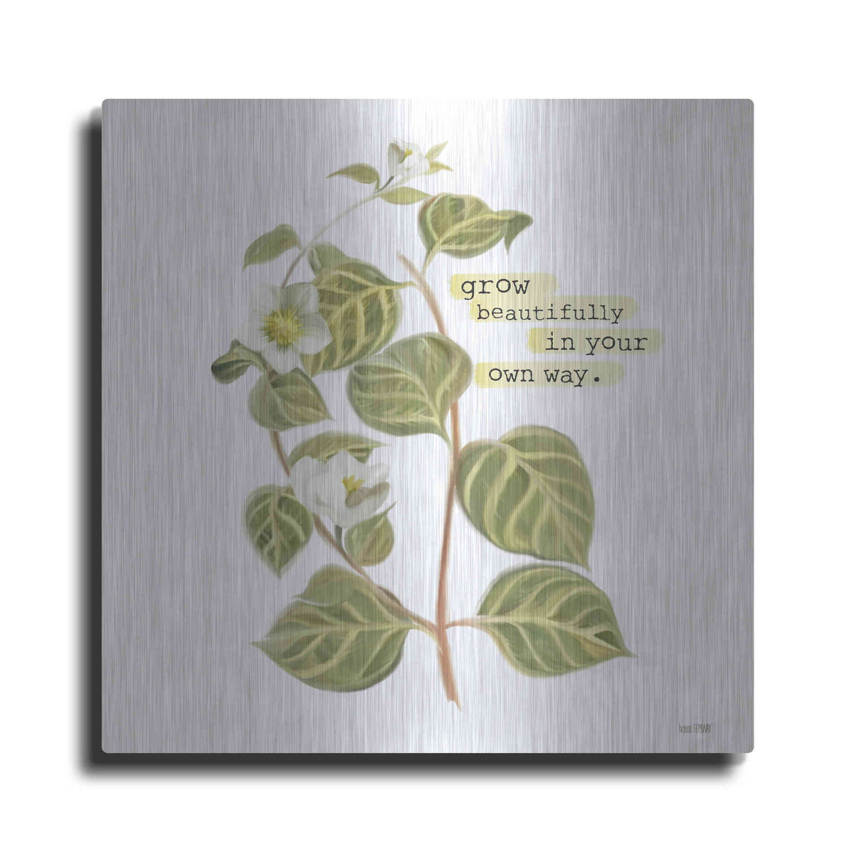 Luxe Metal Art 'Grow Beautifully' by House Fenway, Metal Wall Art