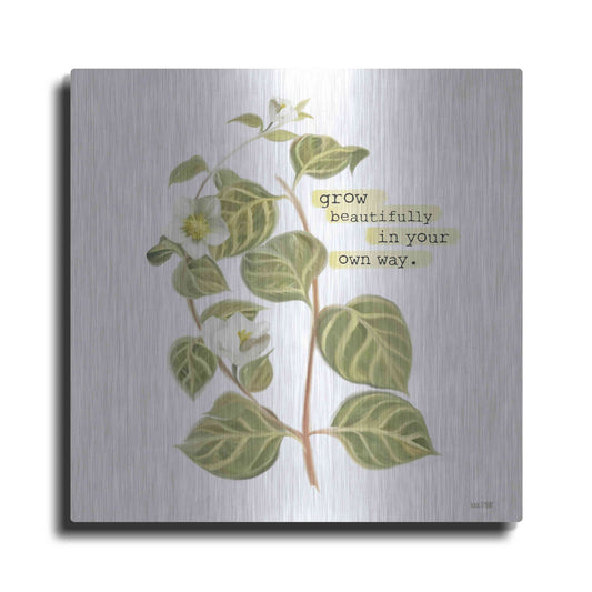Luxe Metal Art 'Grow Beautifully' by House Fenway, Metal Wall Art