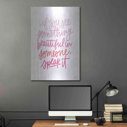 Luxe Metal Art 'See Something Beautiful' by House Fenway, Metal Wall Art,24x36