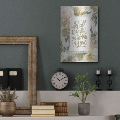 Luxe Metal Art 'Be Done in Love Floral' by House Fenway, Metal Wall Art,12x16