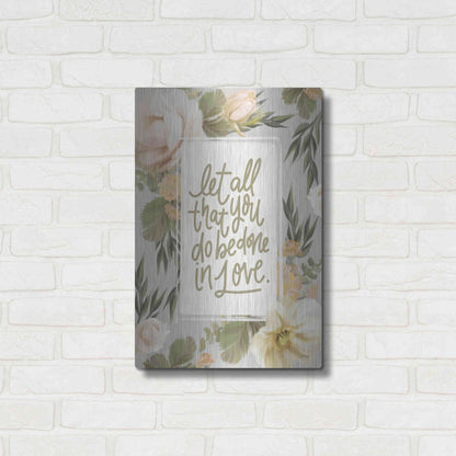 Luxe Metal Art 'Be Done in Love Floral' by House Fenway, Metal Wall Art,16x24
