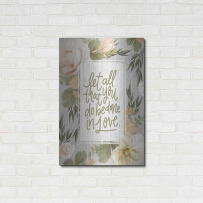 Luxe Metal Art 'Be Done in Love Floral' by House Fenway, Metal Wall Art,24x36