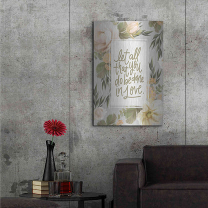 Luxe Metal Art 'Be Done in Love Floral' by House Fenway, Metal Wall Art,24x36