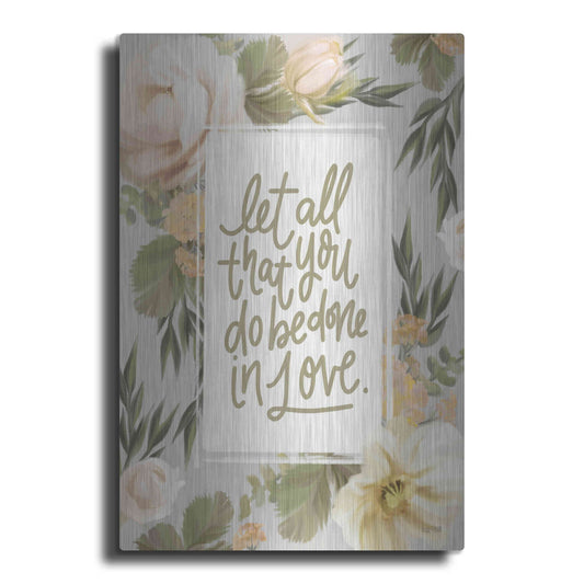 Luxe Metal Art 'Be Done in Love Floral' by House Fenway, Metal Wall Art