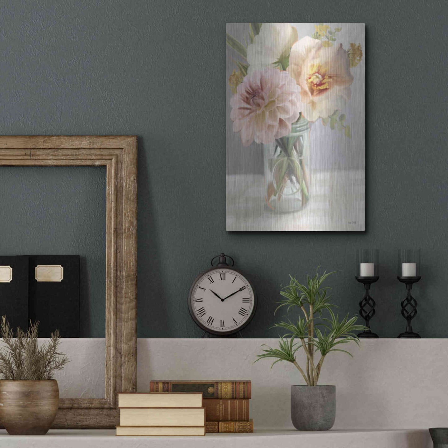 Luxe Metal Art 'Fresh Flowers For You' by House Fenway, Metal Wall Art,12x16