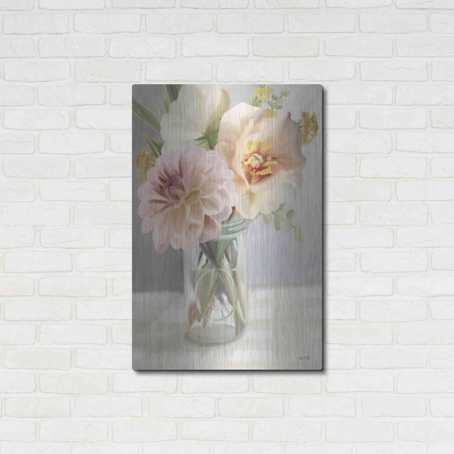 Luxe Metal Art 'Fresh Flowers For You' by House Fenway, Metal Wall Art,24x36