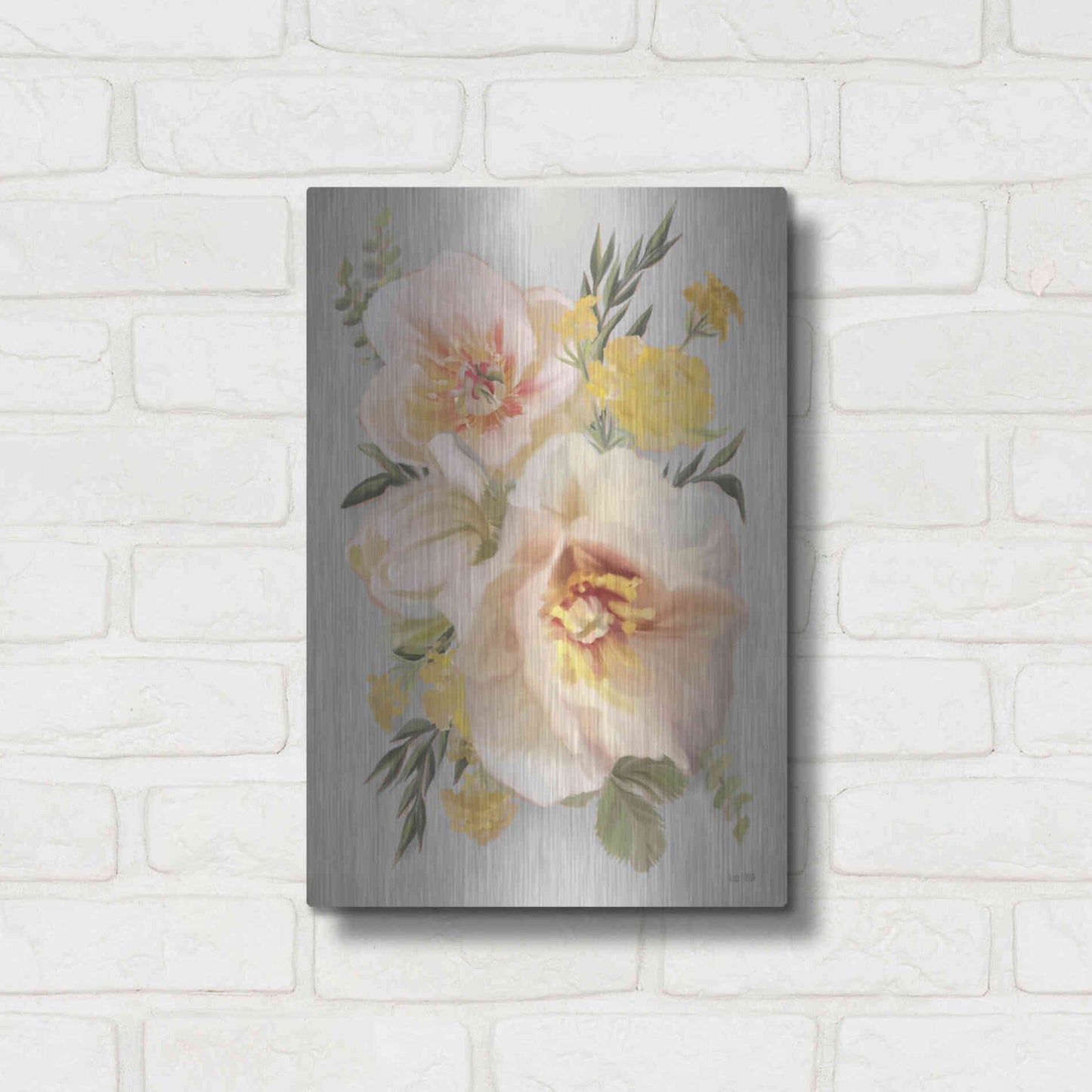 Luxe Metal Art 'Wild Anemone Bouquet' by House Fenway, Metal Wall Art,12x16