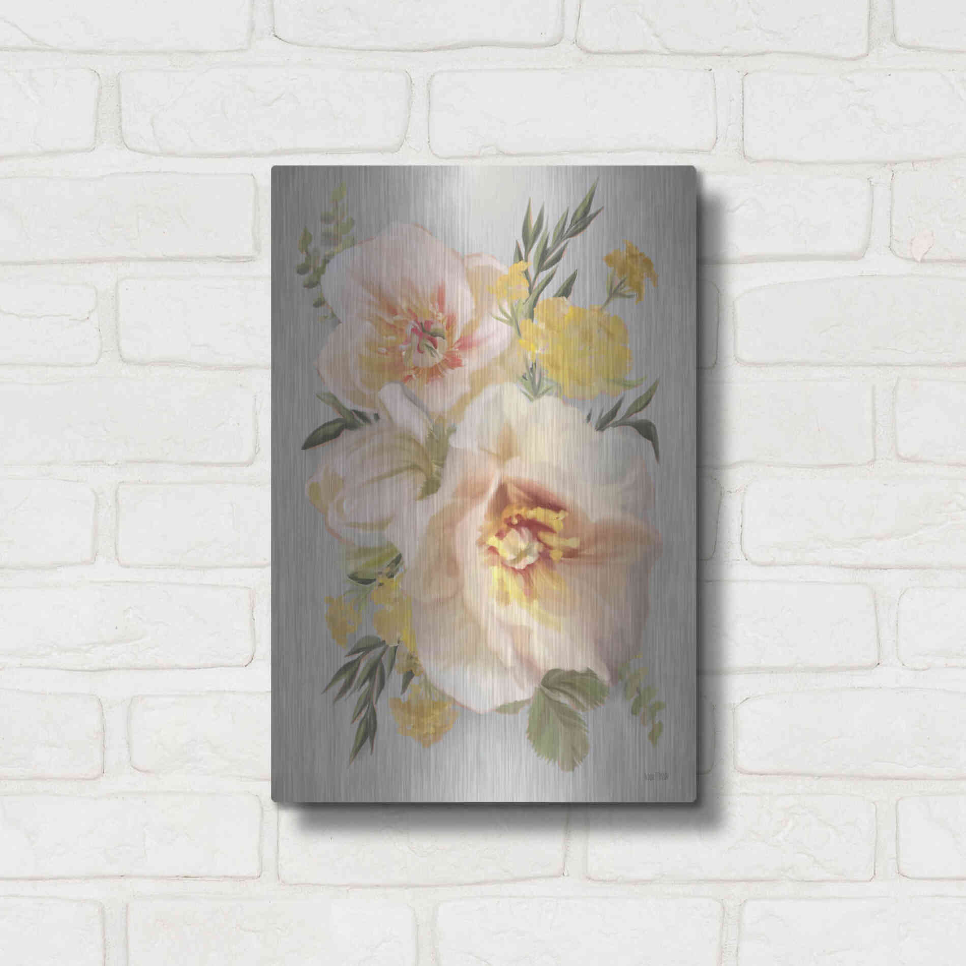 Luxe Metal Art 'Wild Anemone Bouquet' by House Fenway, Metal Wall Art,12x16