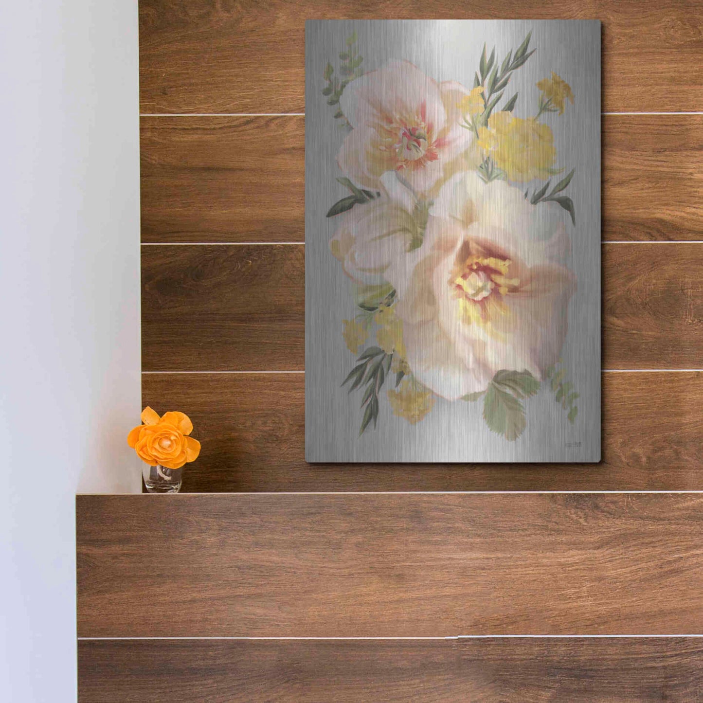 Luxe Metal Art 'Wild Anemone Bouquet' by House Fenway, Metal Wall Art,12x16