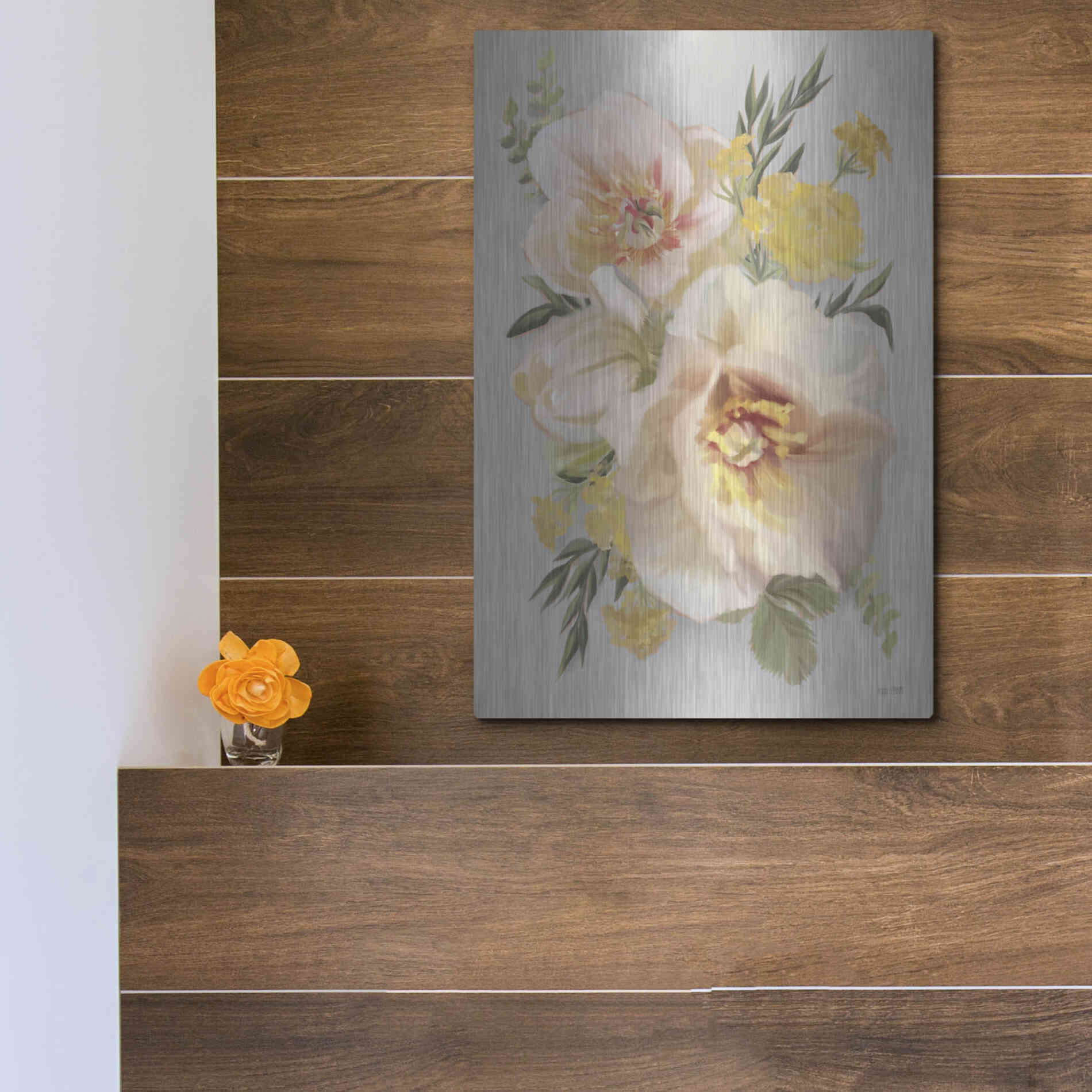 Luxe Metal Art 'Wild Anemone Bouquet' by House Fenway, Metal Wall Art,12x16