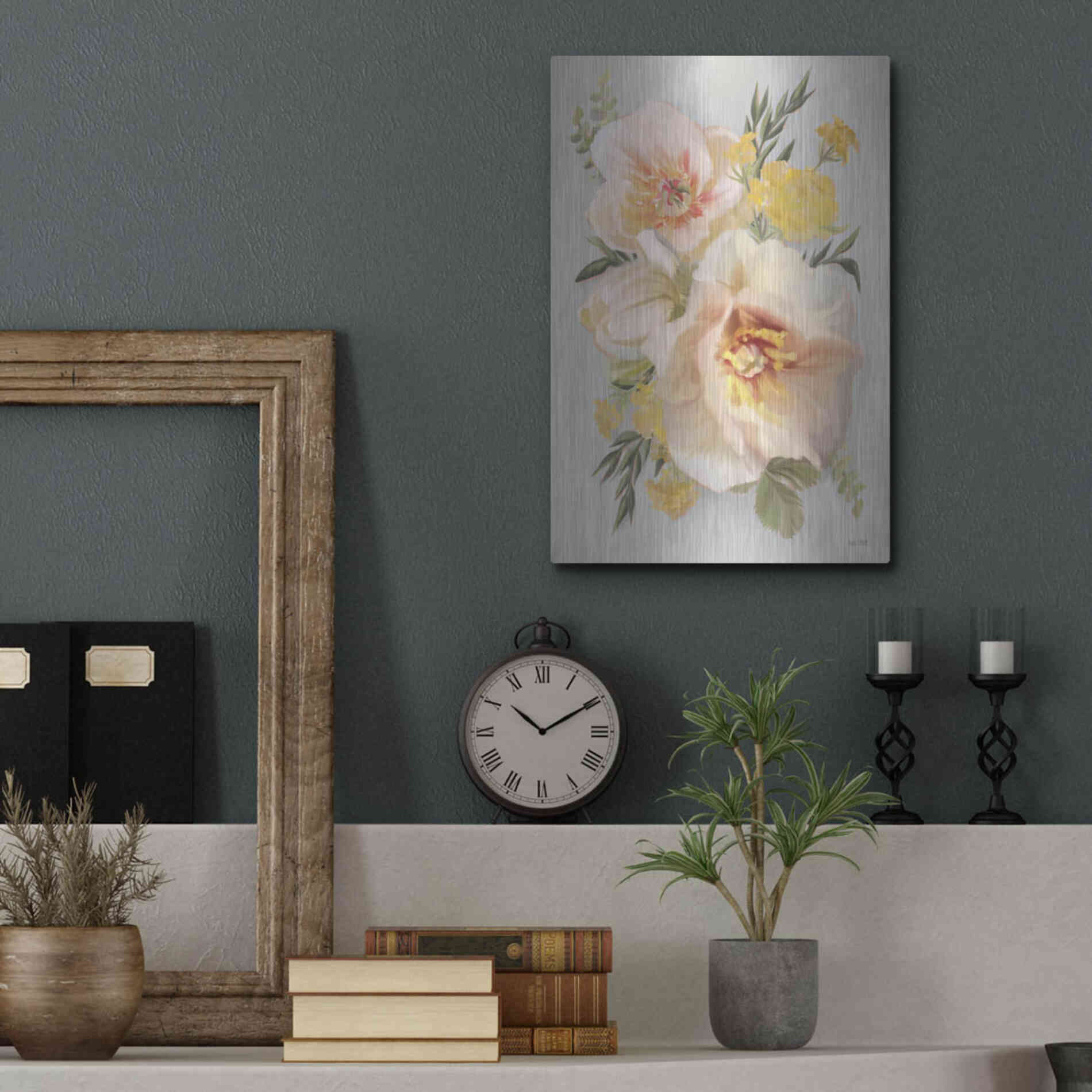 Luxe Metal Art 'Wild Anemone Bouquet' by House Fenway, Metal Wall Art,12x16