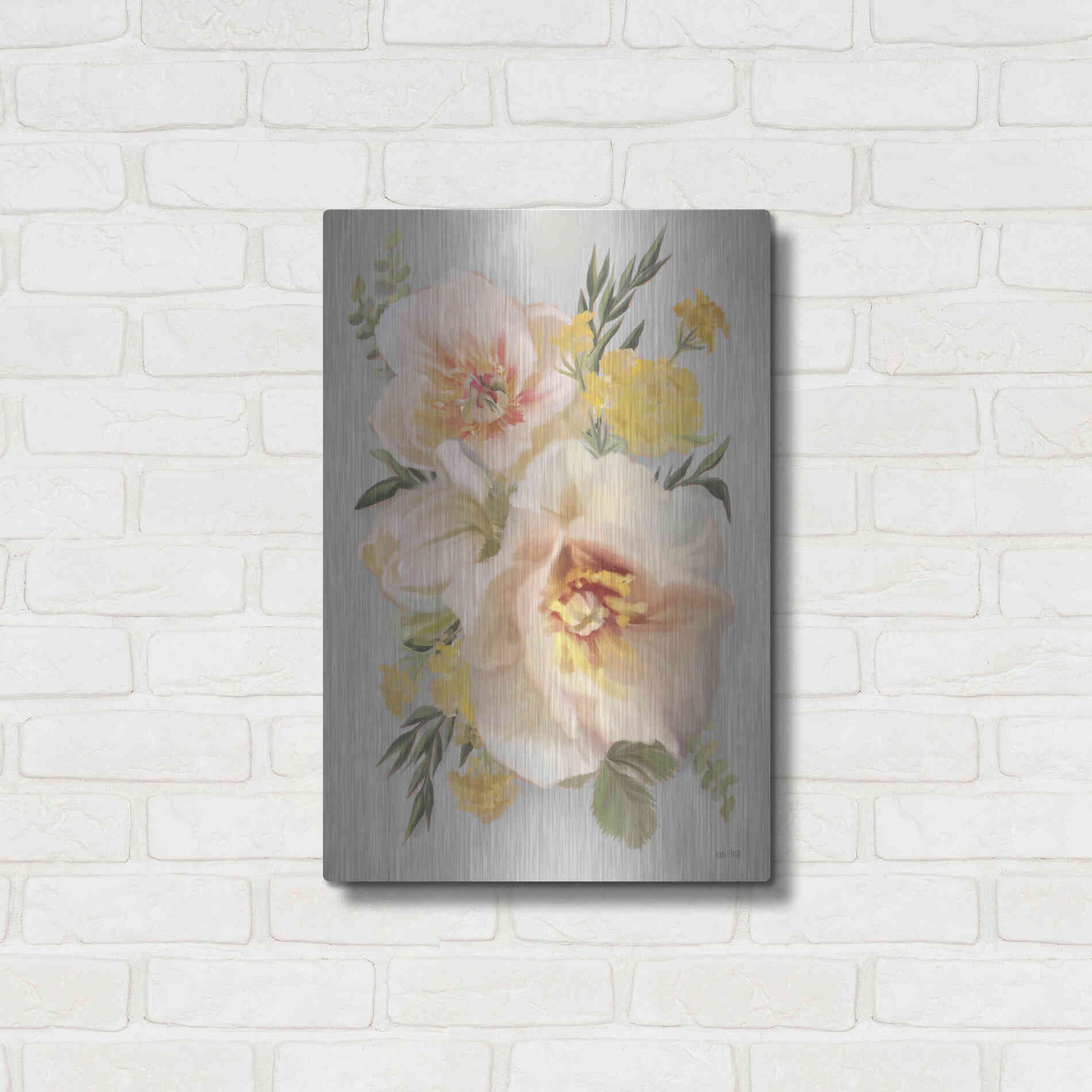 Luxe Metal Art 'Wild Anemone Bouquet' by House Fenway, Metal Wall Art,16x24