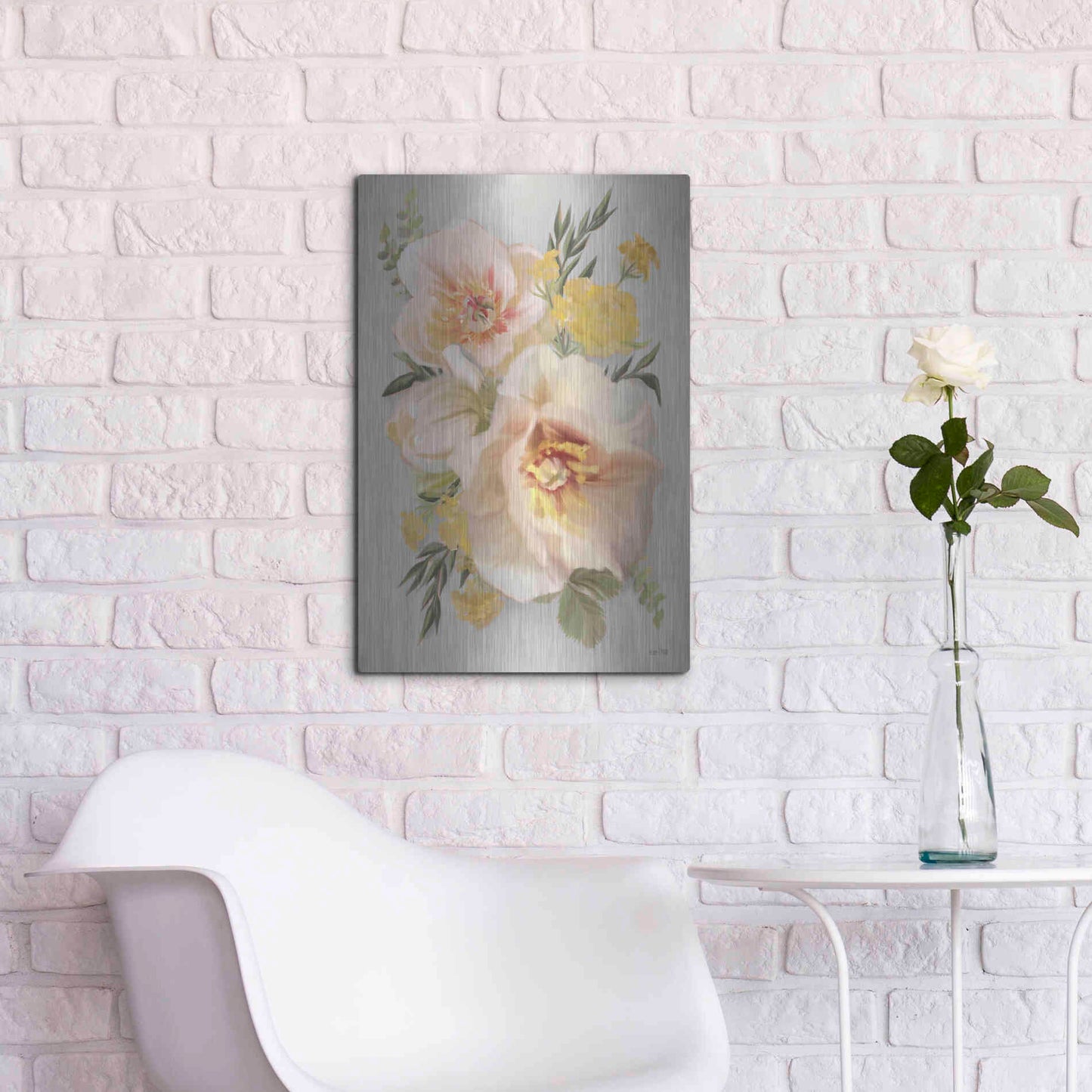 Luxe Metal Art 'Wild Anemone Bouquet' by House Fenway, Metal Wall Art,16x24