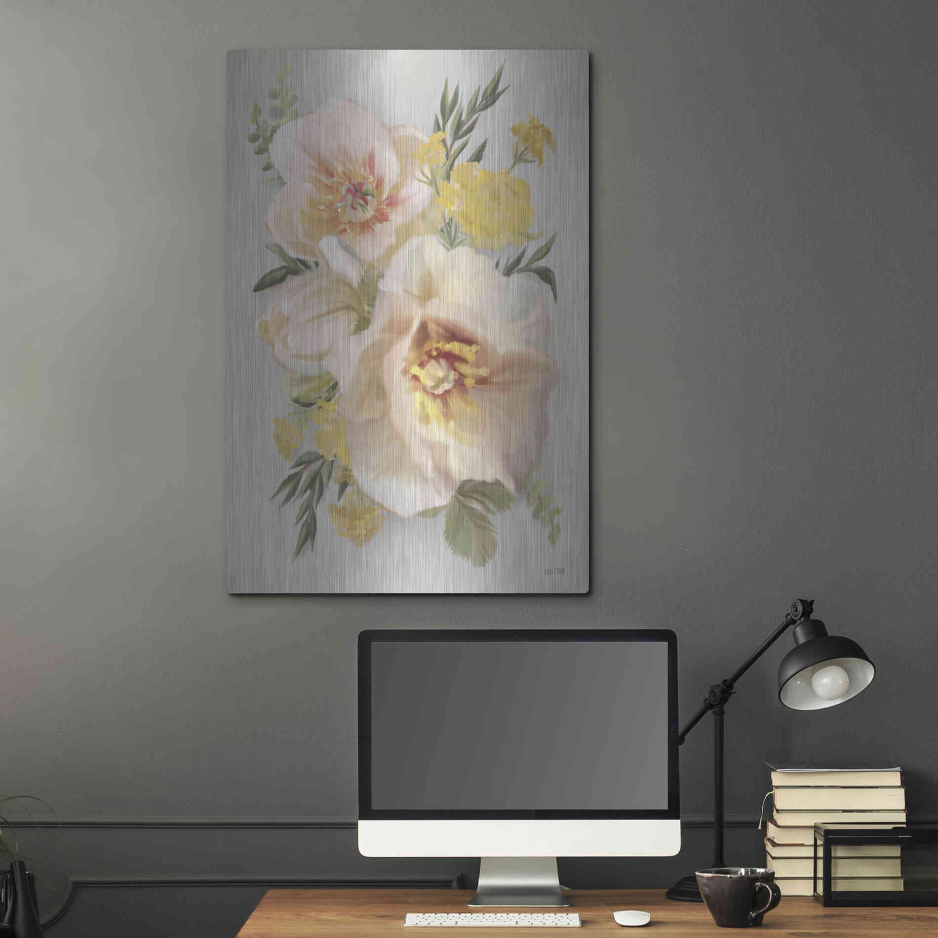 Luxe Metal Art 'Wild Anemone Bouquet' by House Fenway, Metal Wall Art,24x36