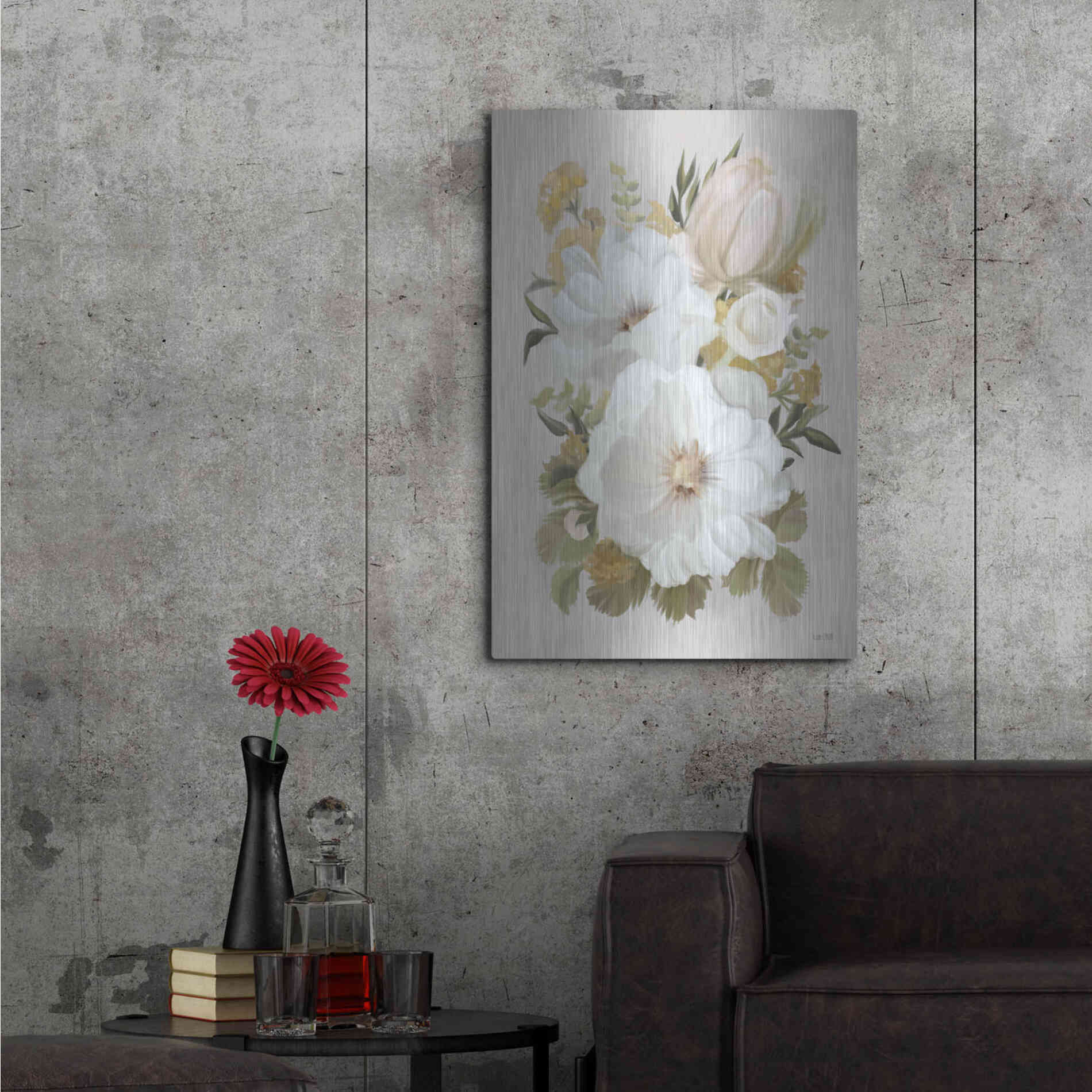 Luxe Metal Art 'Floral Tansy Bouquet' by House Fenway, Metal Wall Art,24x36