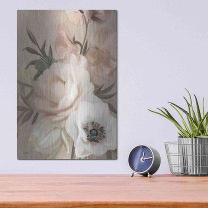 Luxe Metal Art 'Blush Peony Bouquet' by House Fenway, Metal Wall Art,12x16