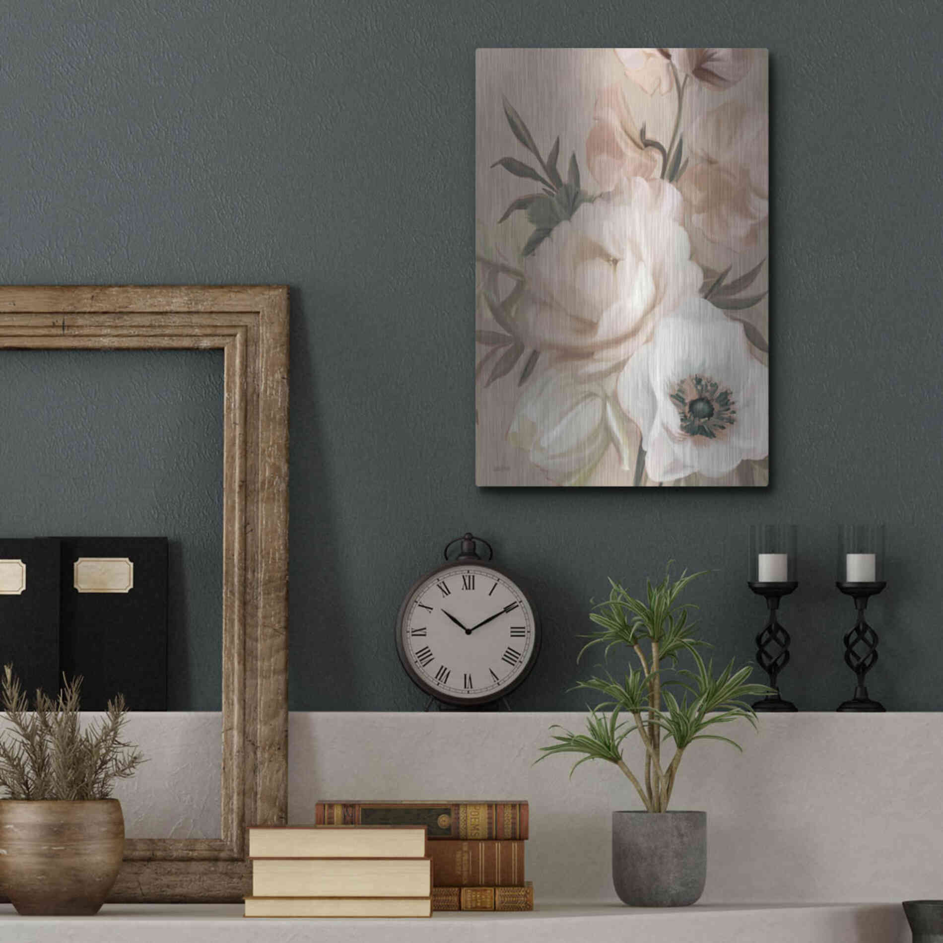 Luxe Metal Art 'Blush Peony Bouquet' by House Fenway, Metal Wall Art,12x16