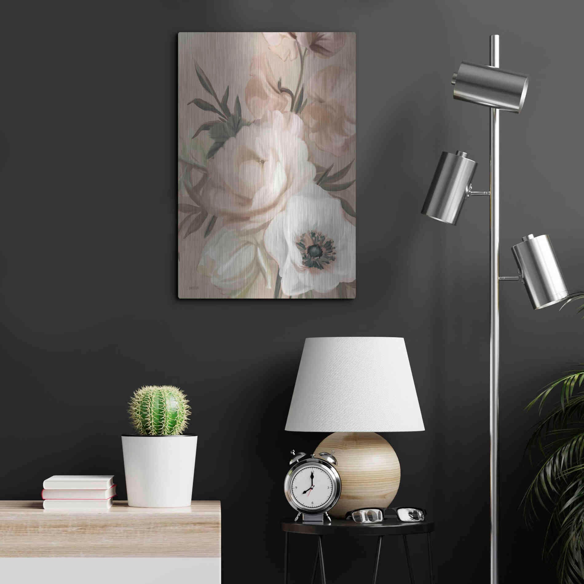 Luxe Metal Art 'Blush Peony Bouquet' by House Fenway, Metal Wall Art,16x24