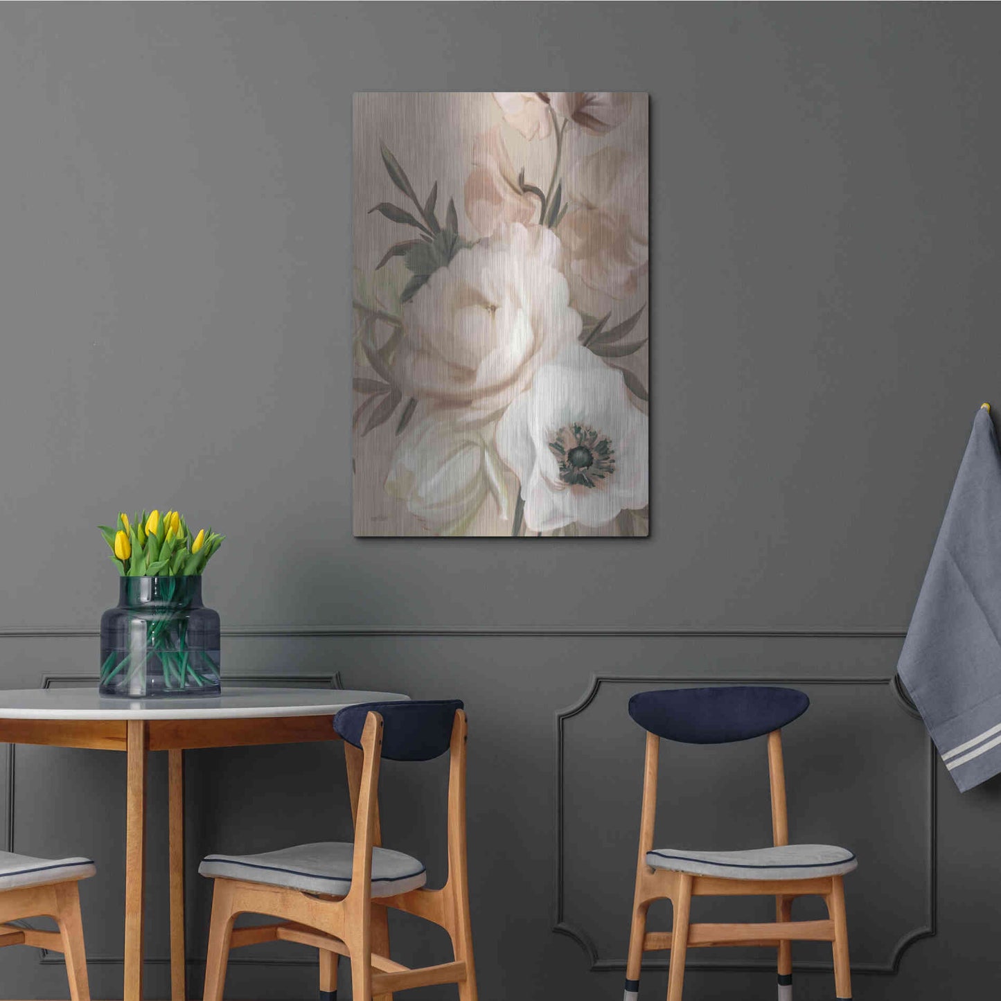 Luxe Metal Art 'Blush Peony Bouquet' by House Fenway, Metal Wall Art,24x36