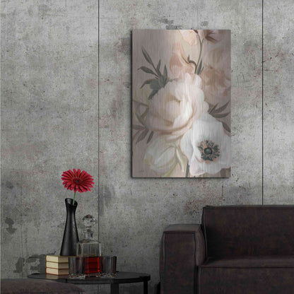 Luxe Metal Art 'Blush Peony Bouquet' by House Fenway, Metal Wall Art,24x36