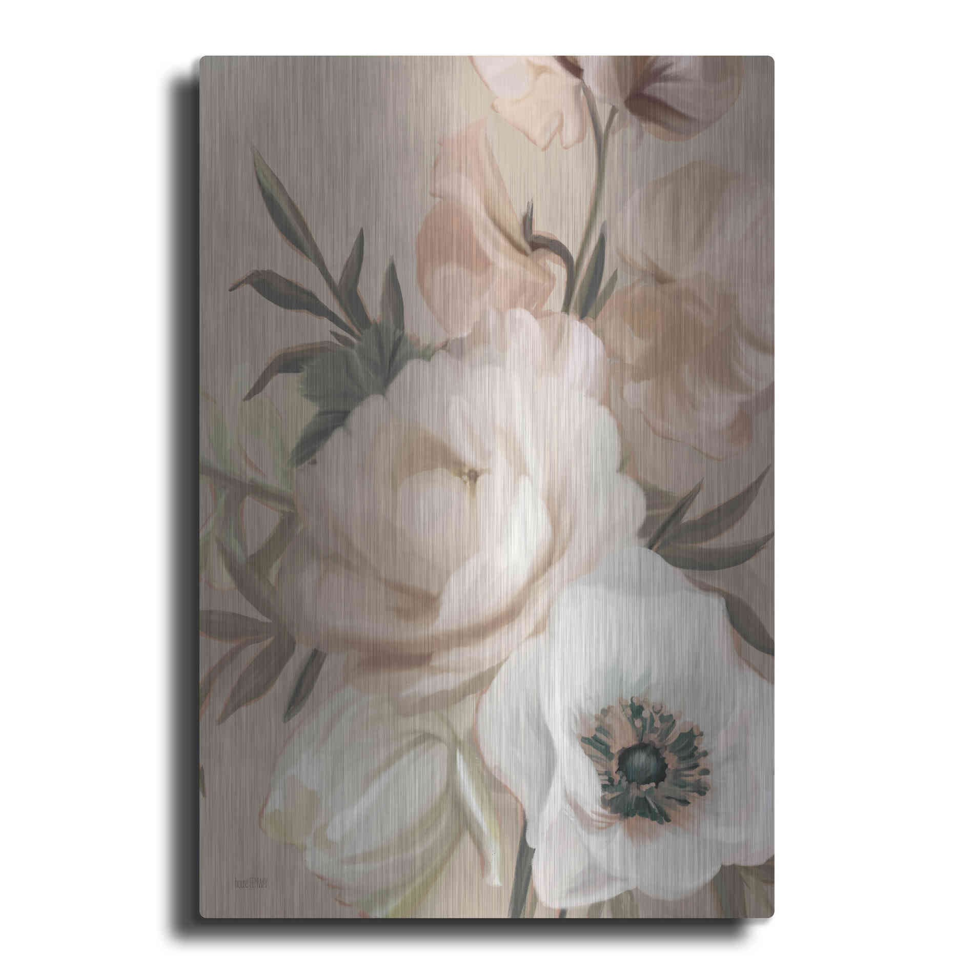 Luxe Metal Art 'Blush Peony Bouquet' by House Fenway, Metal Wall Art