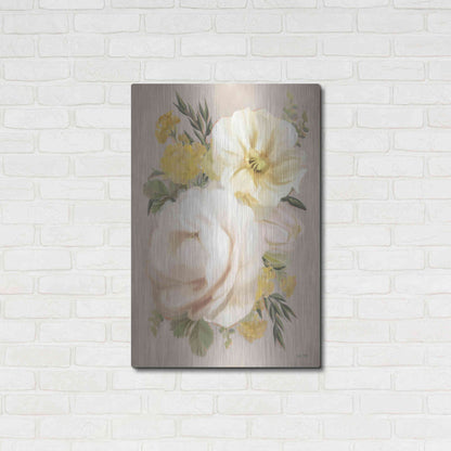 Luxe Metal Art 'Peach Peony Bouquet' by House Fenway, Metal Wall Art,24x36