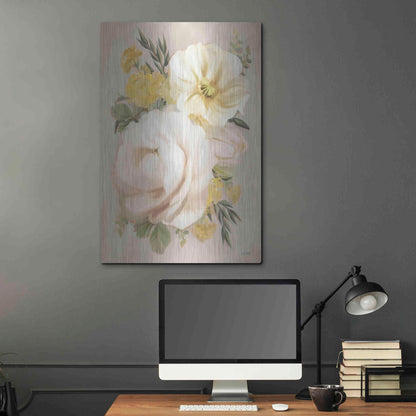 Luxe Metal Art 'Peach Peony Bouquet' by House Fenway, Metal Wall Art,24x36