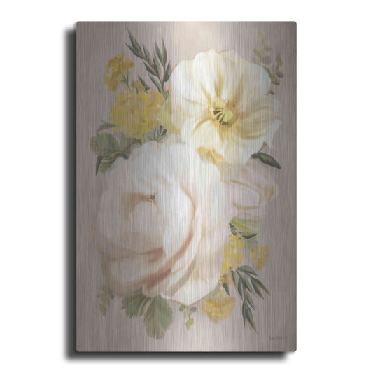 Luxe Metal Art 'Peach Peony Bouquet' by House Fenway, Metal Wall Art