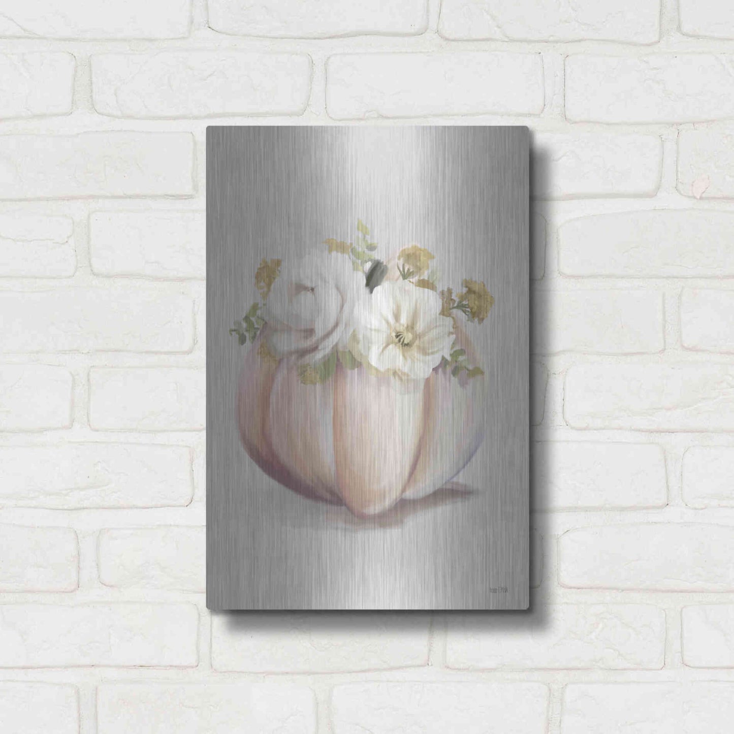 Luxe Metal Art 'Blush Pumpkin' by House Fenway, Metal Wall Art,12x16