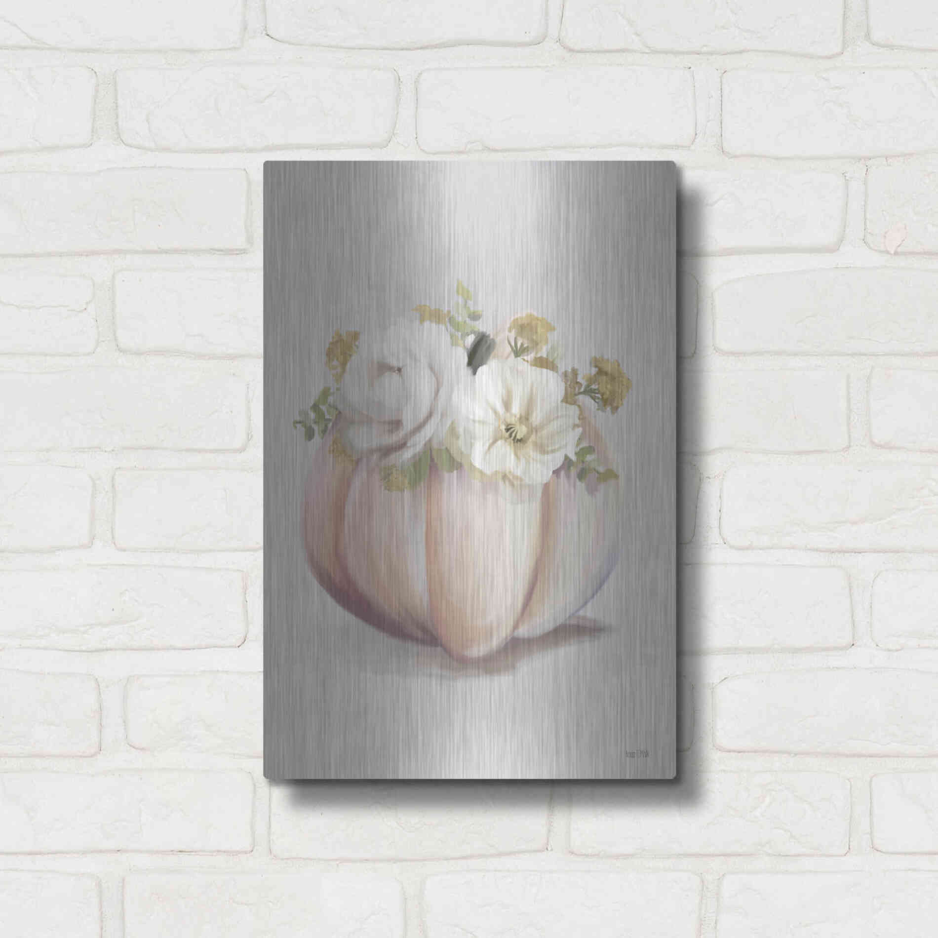 Luxe Metal Art 'Blush Pumpkin' by House Fenway, Metal Wall Art,12x16