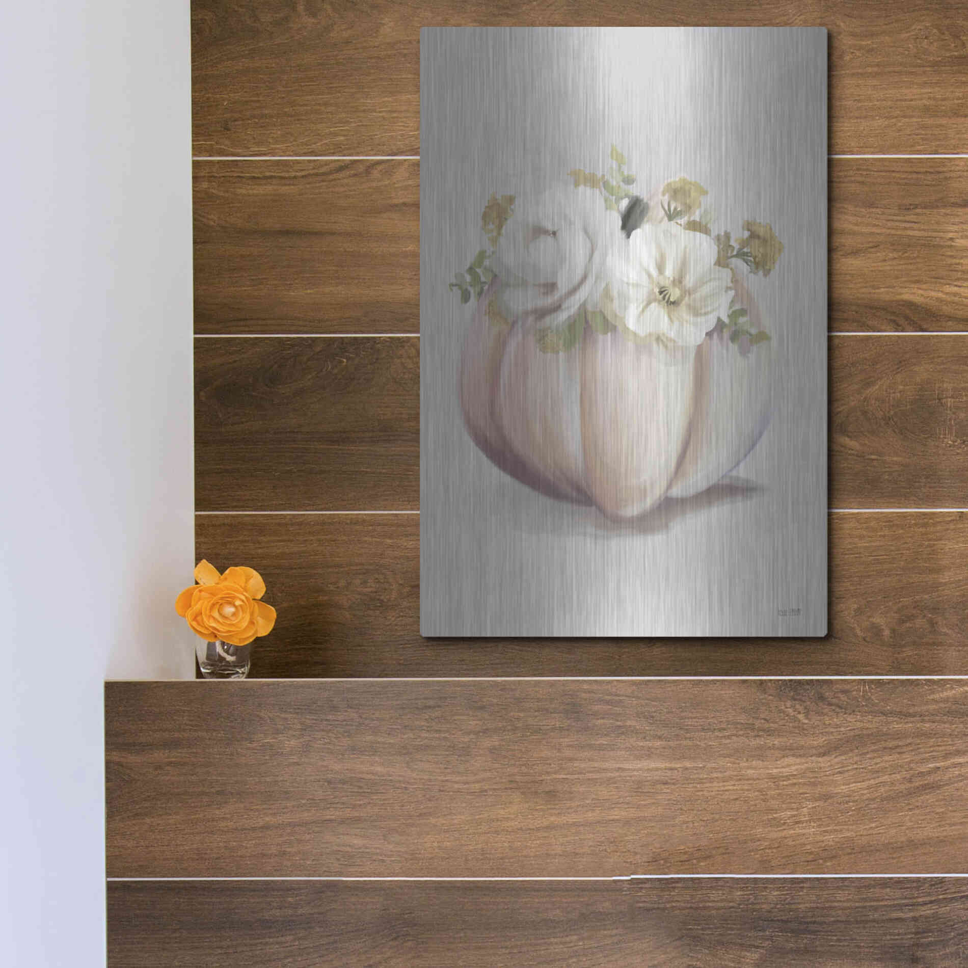 Luxe Metal Art 'Blush Pumpkin' by House Fenway, Metal Wall Art,12x16