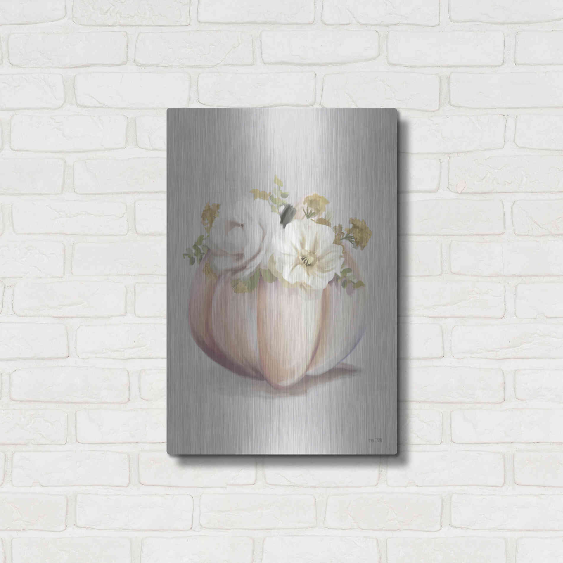 Luxe Metal Art 'Blush Pumpkin' by House Fenway, Metal Wall Art,16x24