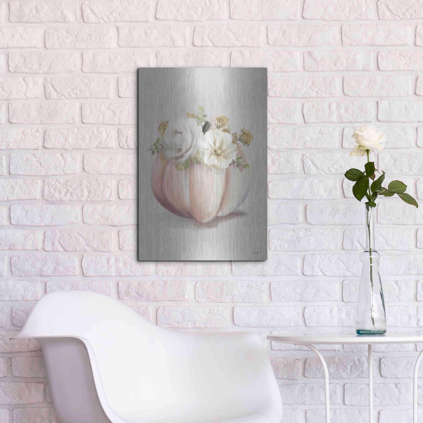 Luxe Metal Art 'Blush Pumpkin' by House Fenway, Metal Wall Art,16x24