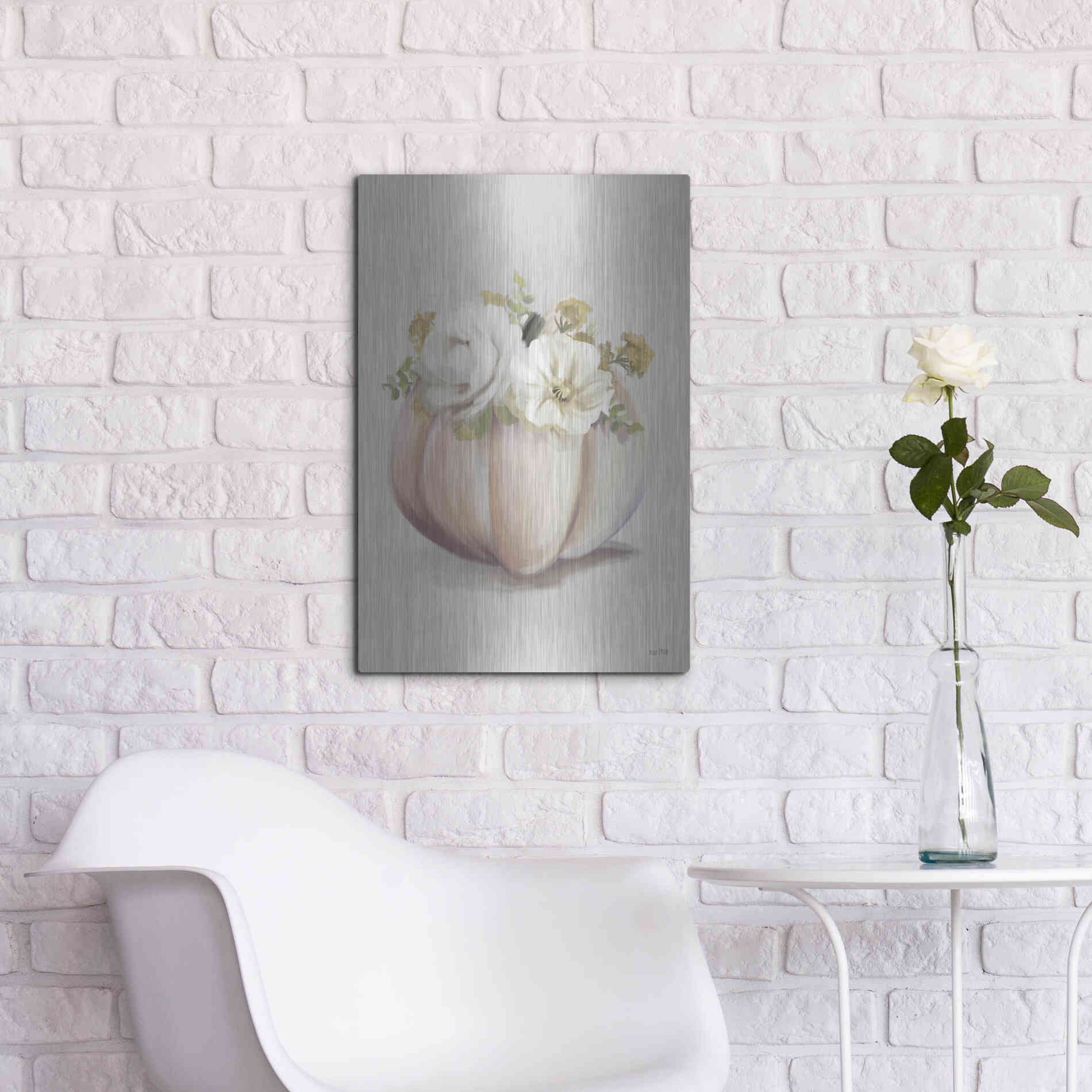 Luxe Metal Art 'Blush Pumpkin' by House Fenway, Metal Wall Art,16x24